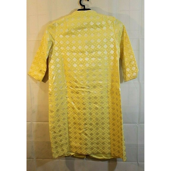 Vintage 1960s Ed Volin New York Maternity Yellow Dress Rhinestone Buttons Size 8 - Picture 5 of 5